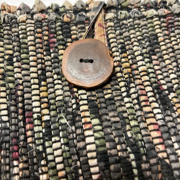 Handwoven Boho Bag Handbag Tote Purse w Handles And Wooden Button By The Weavery - Picture 4 of 5